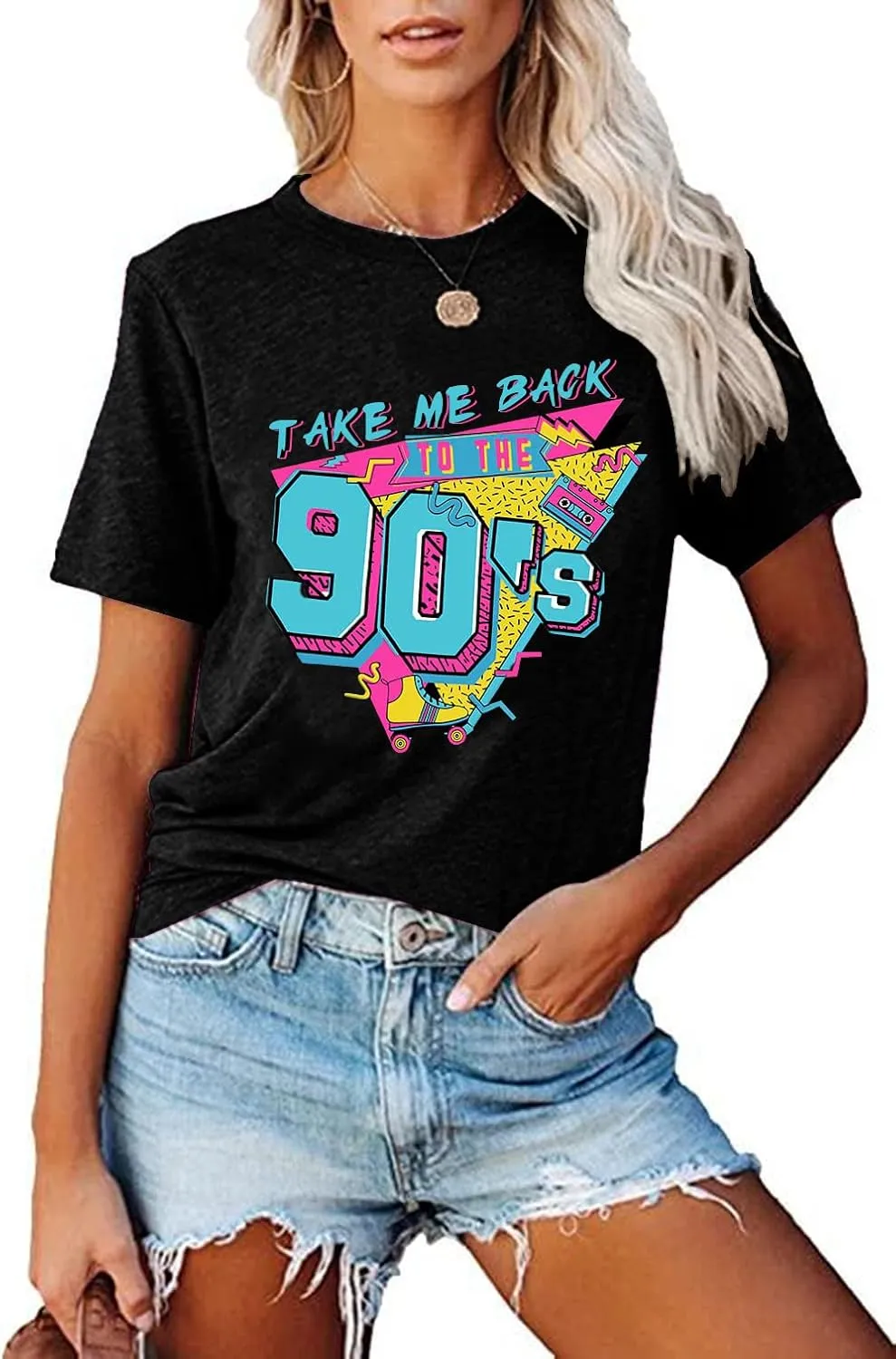 90s Outfit for Women Take Me Back to The 90's Shirt Vintage 80s T-Shirt Casual 90s 80s Nostalgia Tee Tops