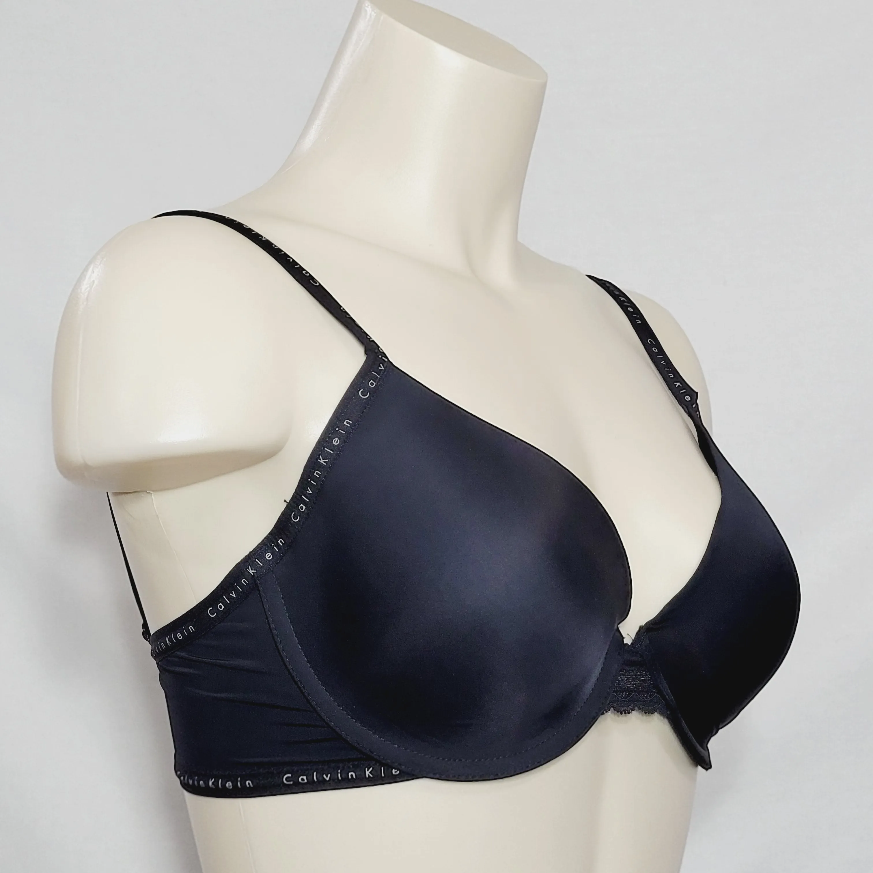 Calvin Klein QF1417 Signature Demi Underwire Bra 32A Black NWT