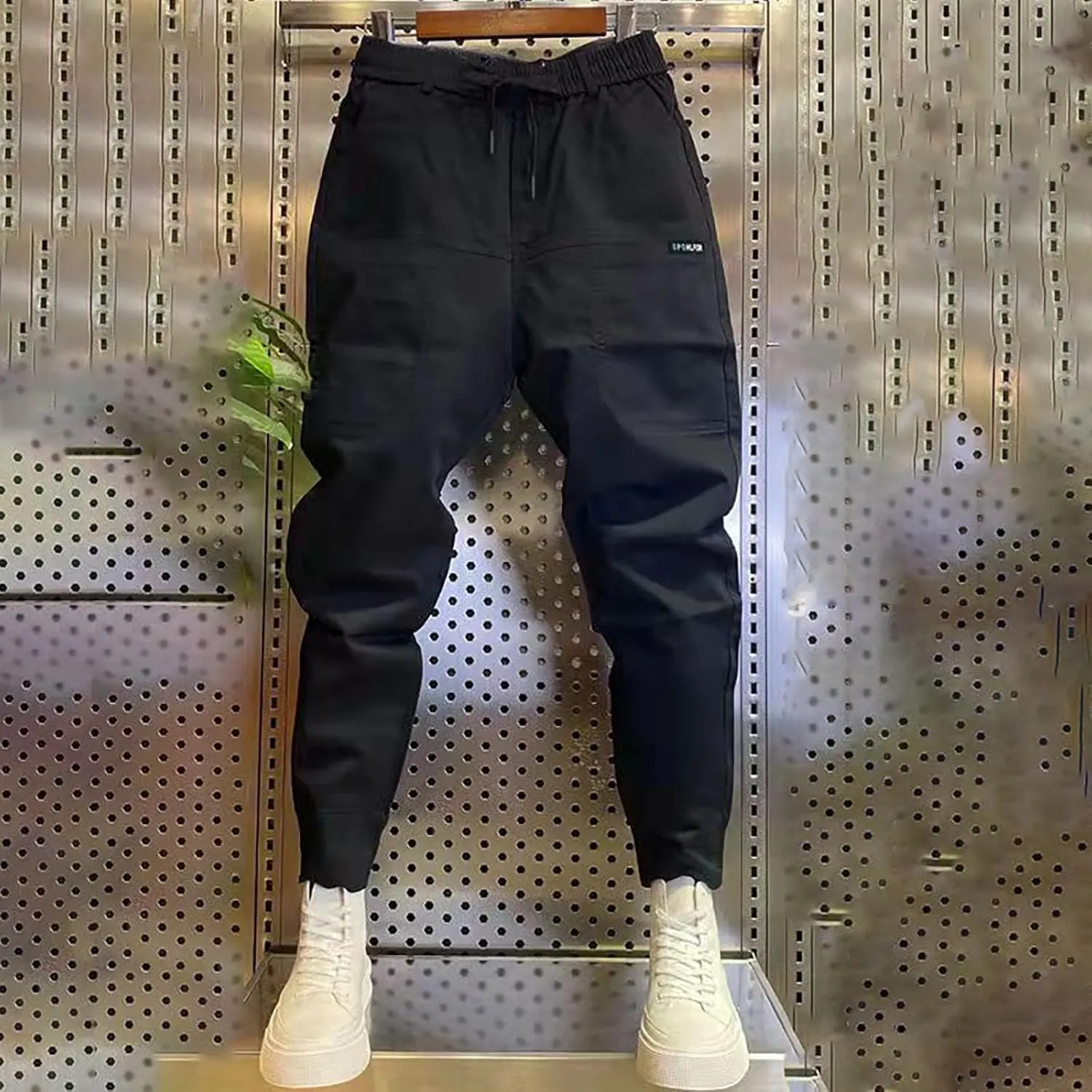 Cargo Joggers for Men Elastic Waist Stretch Lightweight Hiking Sweatpants Summer Casual Sports Trousers with Pockets
