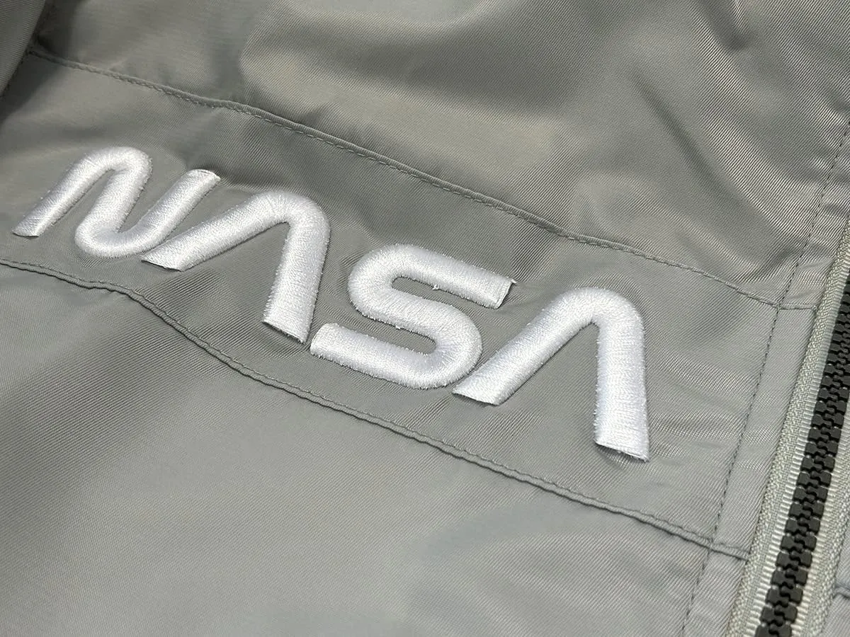 CORIRESHA Winter Men's NASA Bomber Jacket Stand Collar Thickened With Embroidery