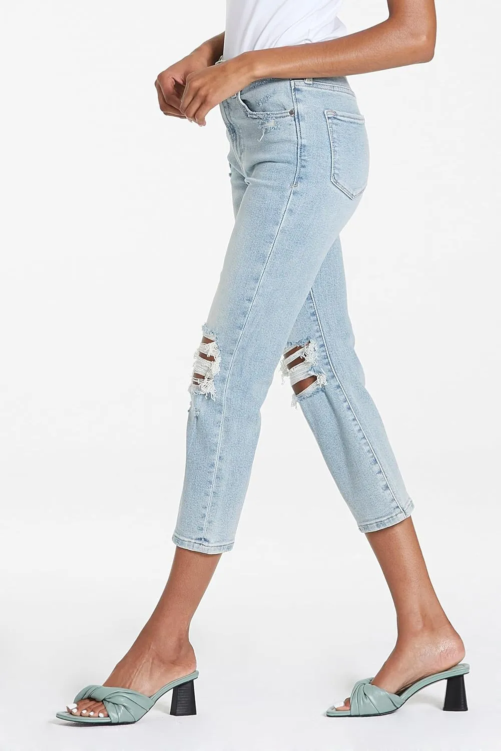 DEAR JOHN Frankie Women's Jeans Straight Fit Cropped High Rise