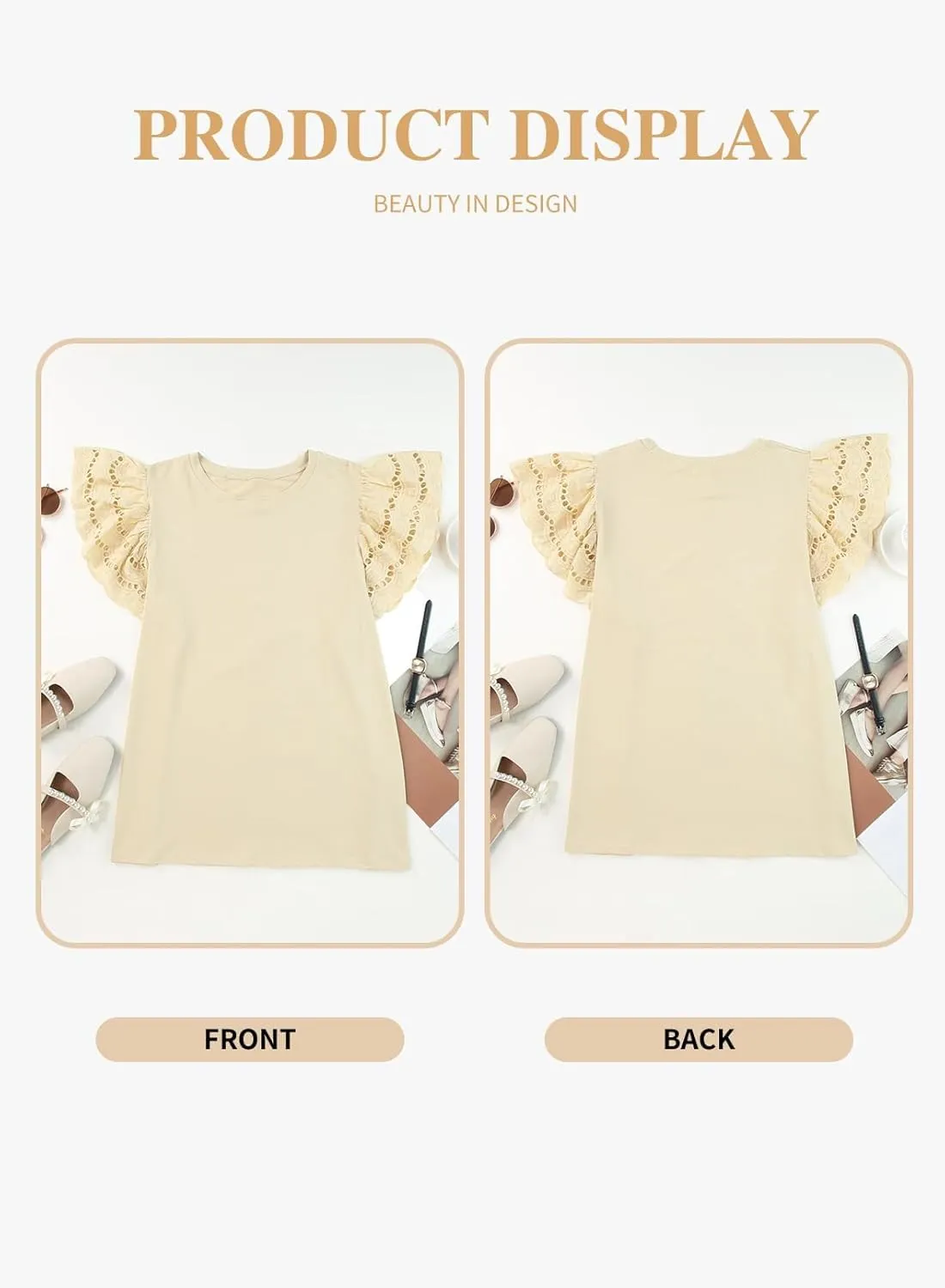 Eytino Womens Plus Size Tops Short Sleeve Round Neck Hollow Out Casual Loose Tunic Tees Shirts(1X-5X)