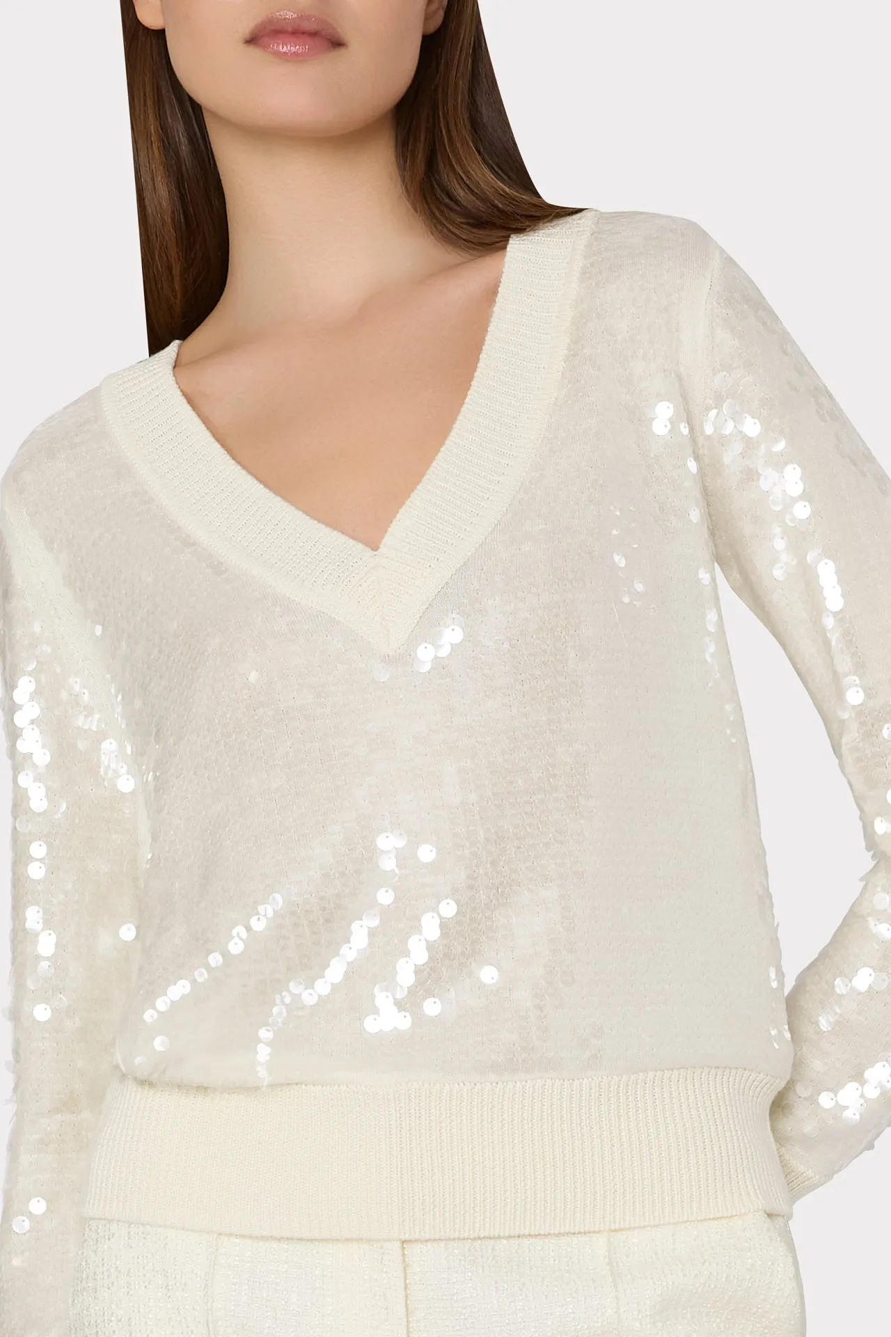 Ilaria Sequin V-Neck Sweater
