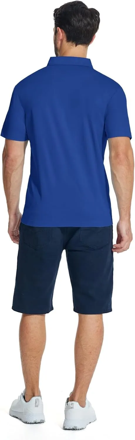 JACKETOWN 3 Pack Polo Shirt for Men Quarter Zip Polo T Shirt Casual Short Sleeve Collared Shirts with Pocket