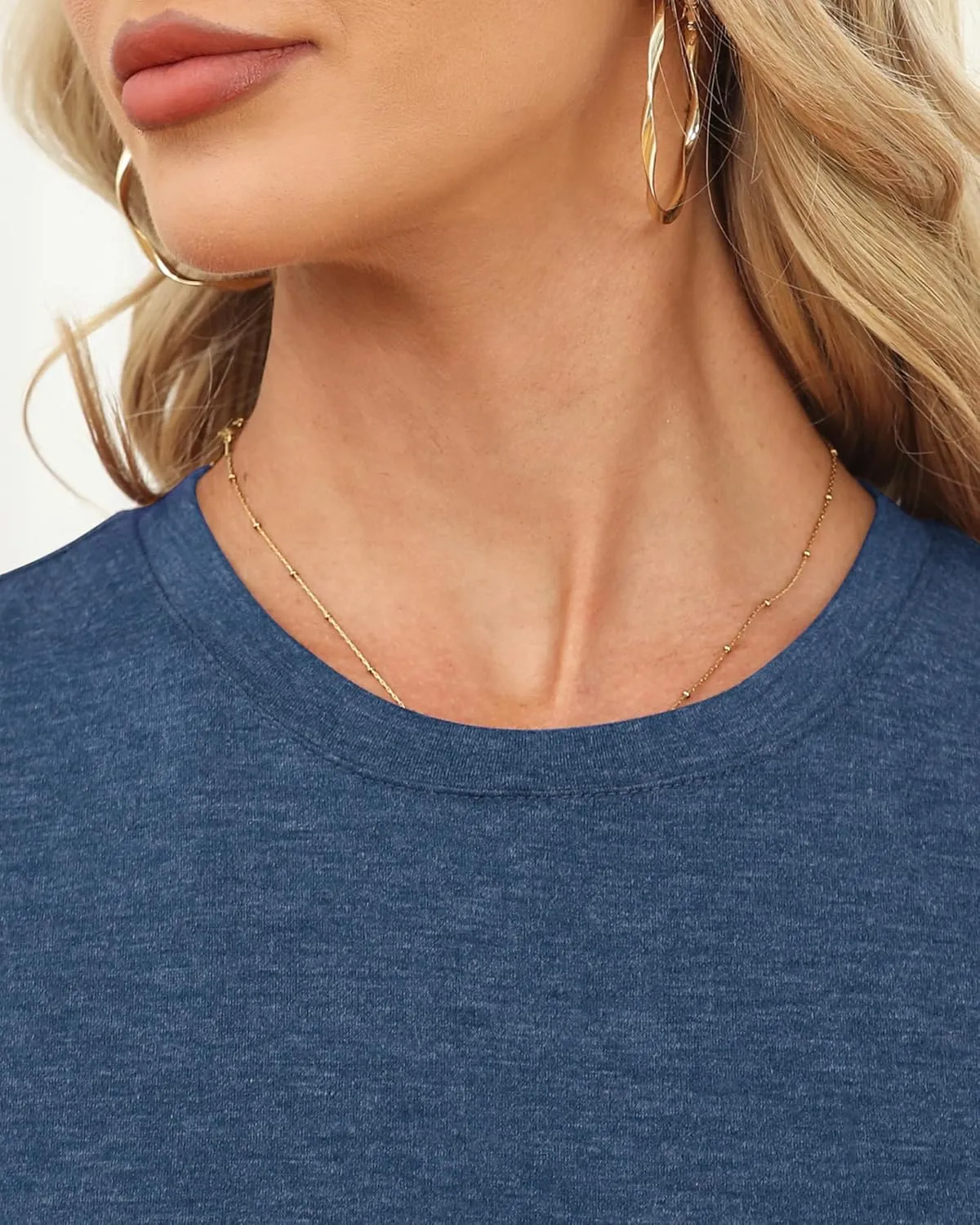 Memorose Womens Short Sleeve Tops Summer T Shirts Round Neck Causal Fashion Basic Tee