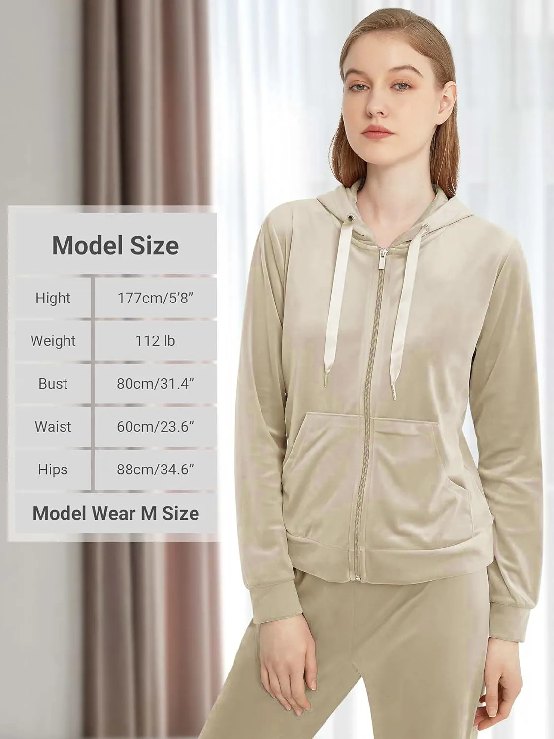 MessBebe Womens Velour Tracksuits Set Long Sleeve Sweatsuits 2 Piece Sports Outfit Zip Hoodie Sweatpants Joggers Set