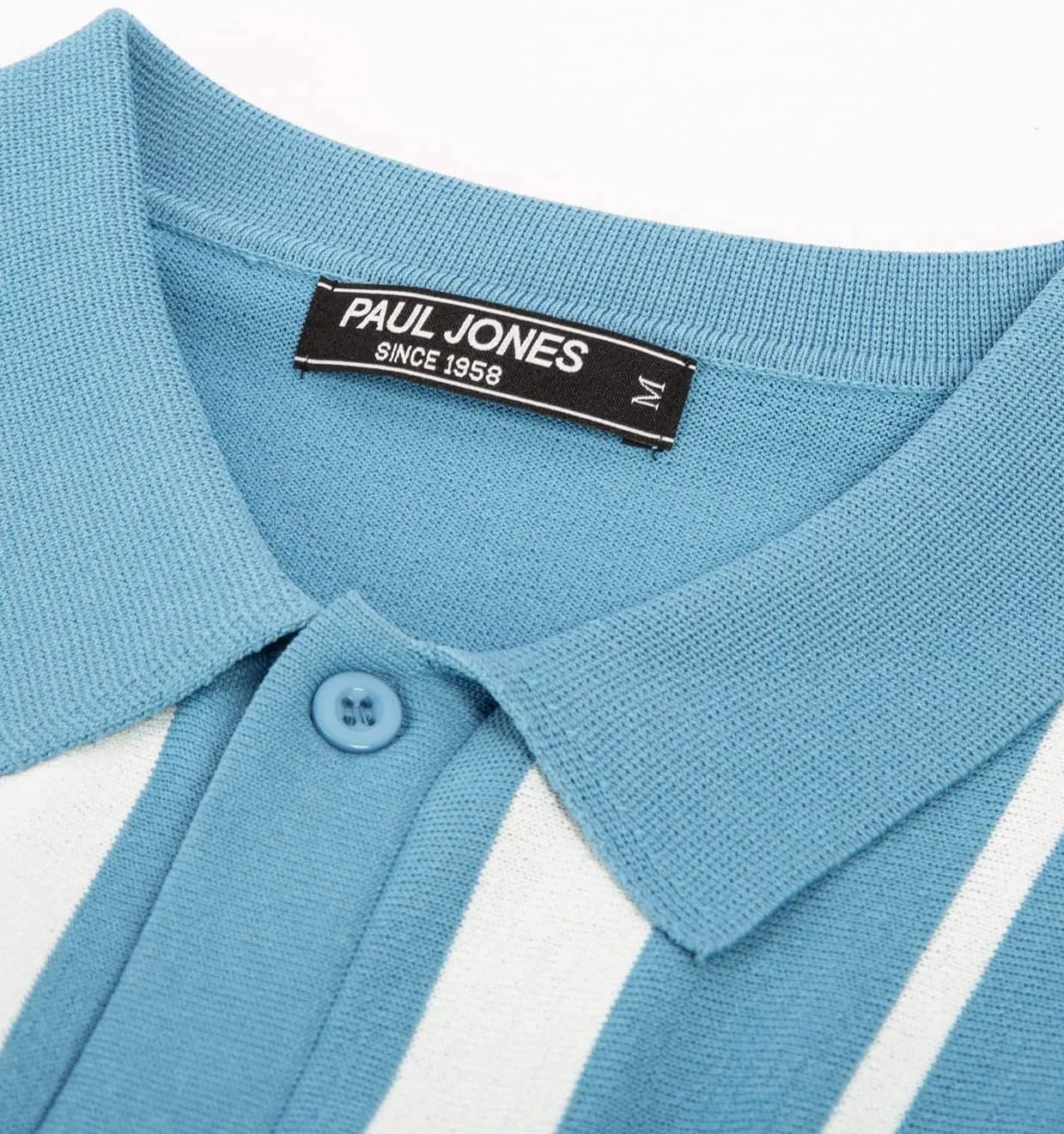 PJ PAUL JONES Mens Polo Shirts Vintage Striped Button Down Knitted Golf Shirts
