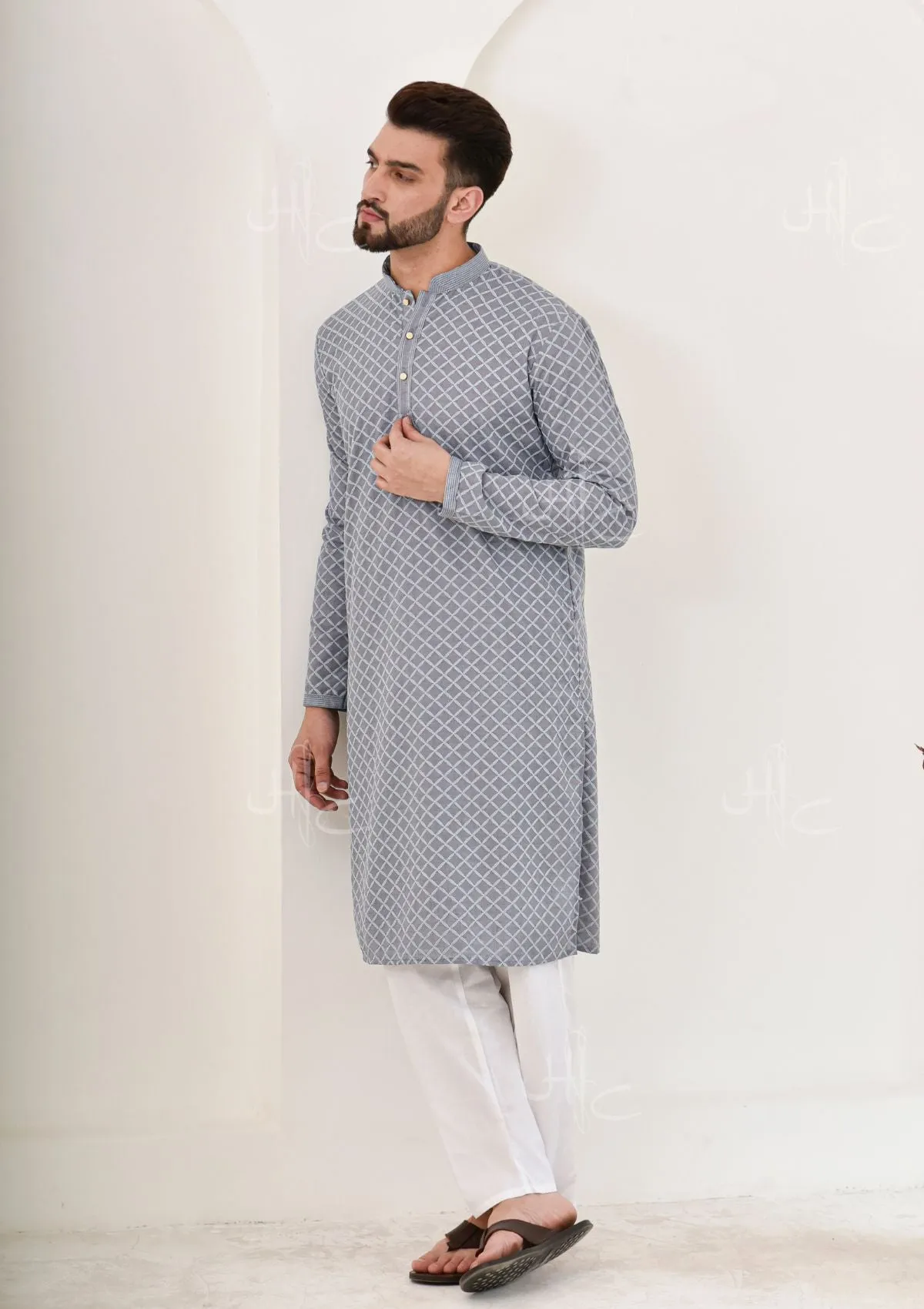 Shaan Chikankari Cotton Straight Men's Kurta