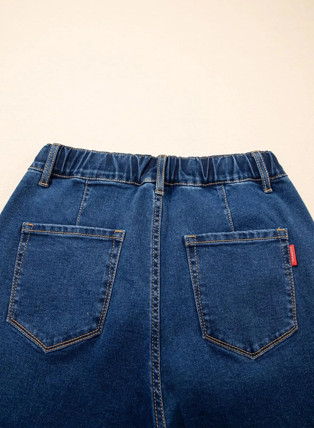 Sidefeel Women's Wide Leg Jeans High Waisted Stretchy Straight Baggy Drawstring Denim Pants
