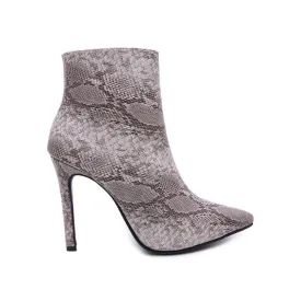 Snake Skin High Heel Boots