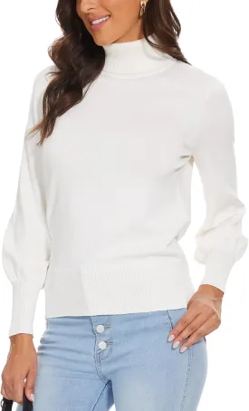 Spicy Sandia Women's Turtleneck Mock Neck Sweater Long Sleeves Casual Dressy Knit Pullover Tops Fall Winter Trendy
