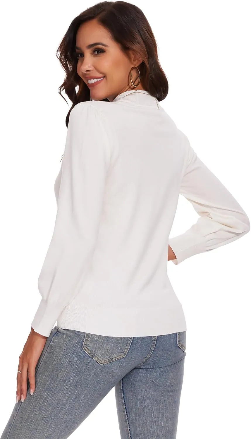 Spicy Sandia Women's Turtleneck Mock Neck Sweater Long Sleeves Casual Dressy Knit Pullover Tops Fall Winter Trendy