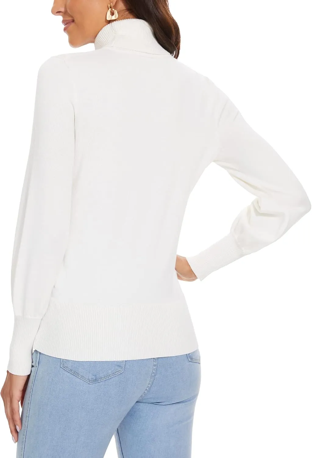 Spicy Sandia Women's Turtleneck Mock Neck Sweater Long Sleeves Casual Dressy Knit Pullover Tops Fall Winter Trendy