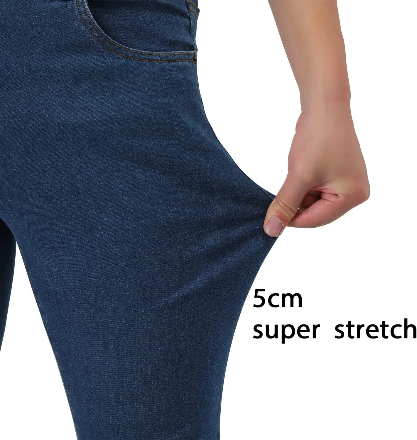 Woenzaia Mens Jeans Slim Fit Skinny Denim Stretch Tapered Jean Pants
