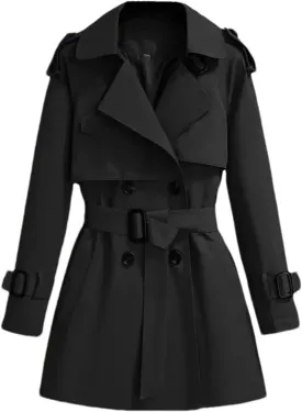 Women Spring Trench Coat Double Breasted All-Match Casual Short Windbreaker Jacket Female Outerwe