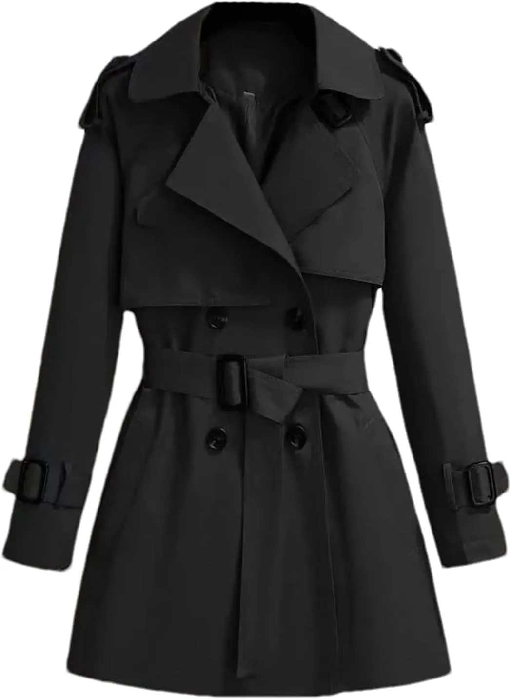 Women Spring Trench Coat Double Breasted All-Match Casual Short Windbreaker Jacket Female Outerwe