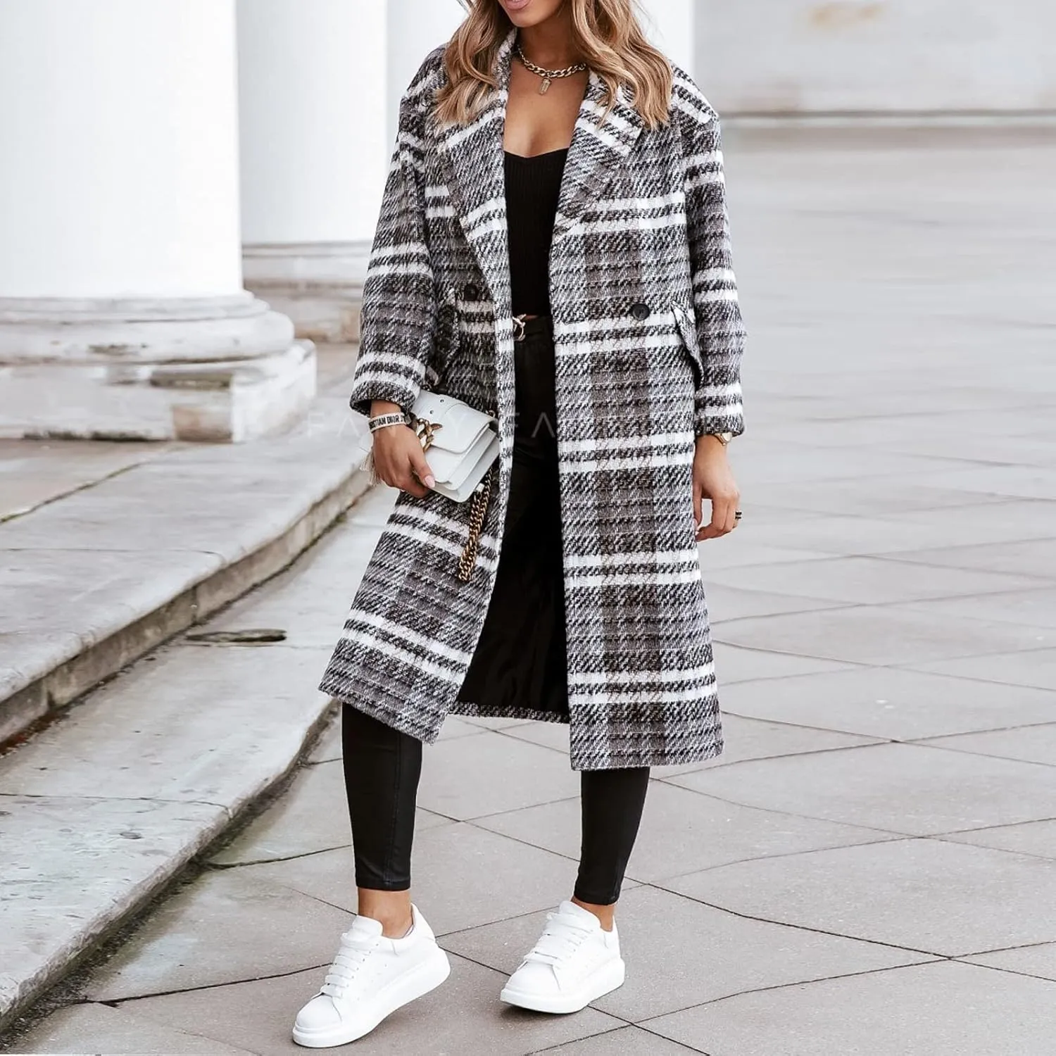 Womens Fall Fashion 2024 Long Cardigans Sweater 2024 Casual Lapel Open Front Knit Warm Jacket Long Blazer Coat